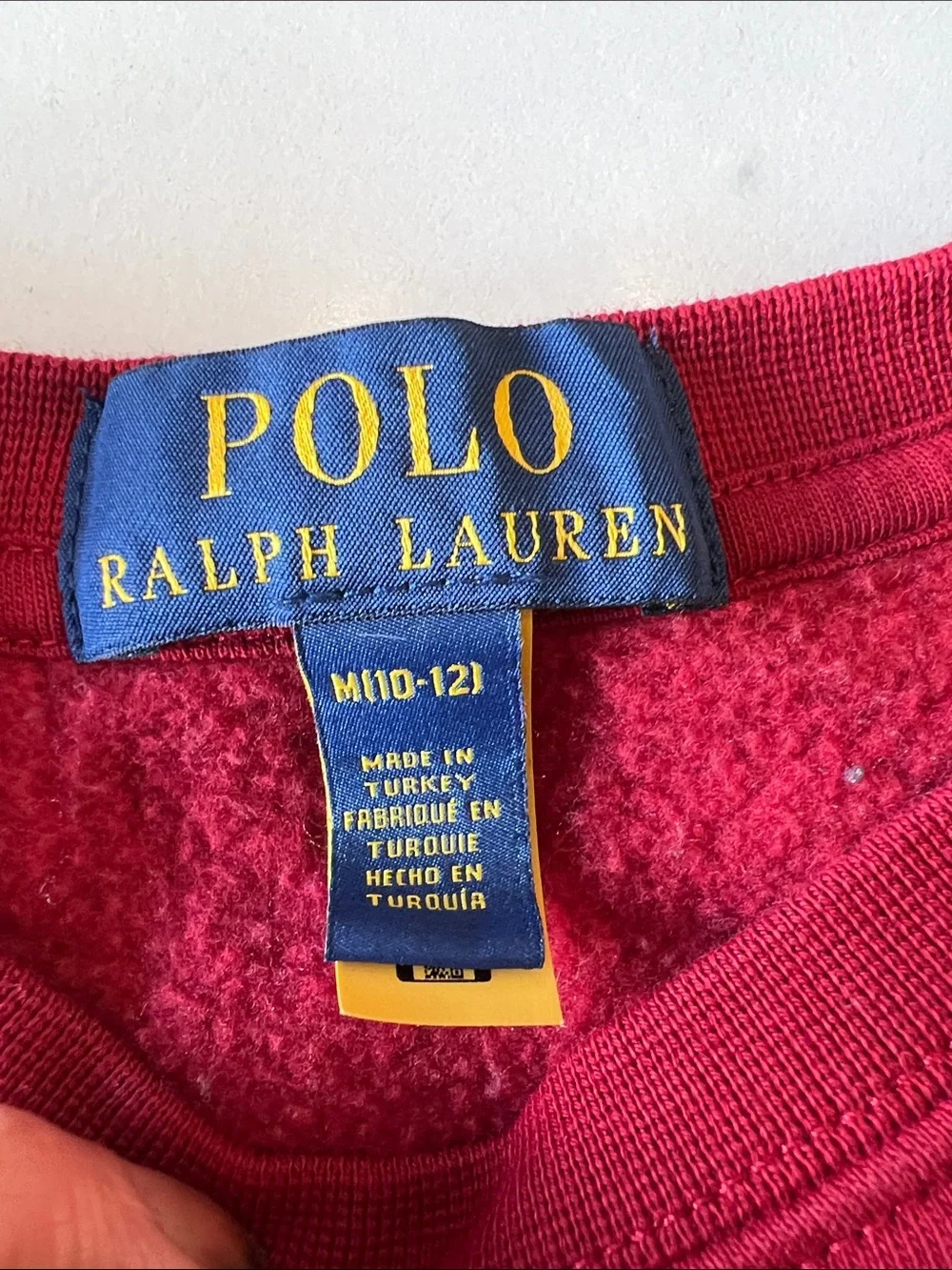 Ralph Lauren Kids Red Polo Bear Graphic Sweatshirt Size M 10/12